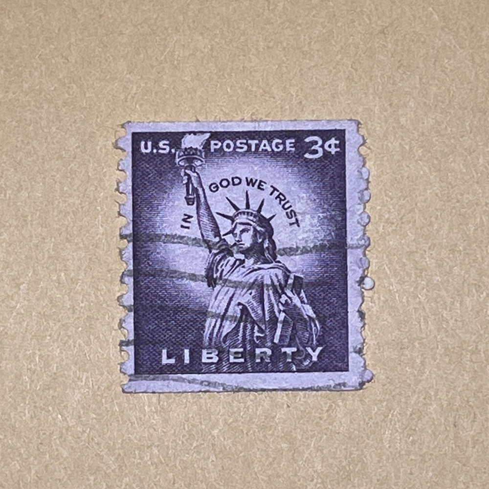 Liberty 3 cent stamp